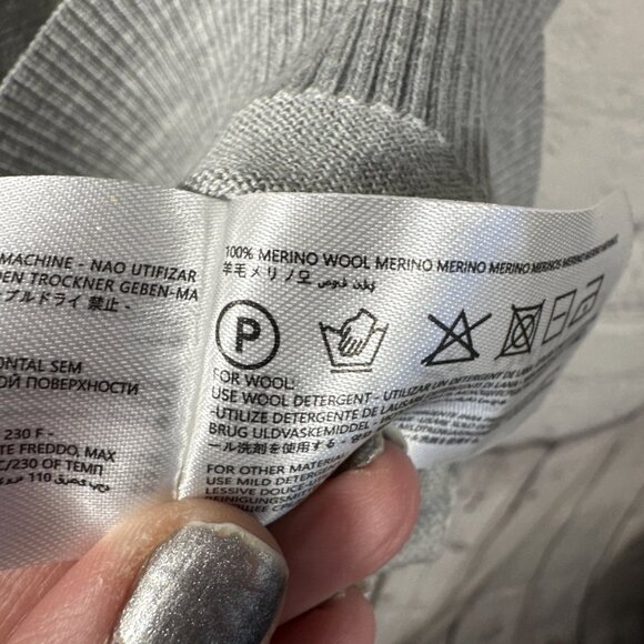 Collars &‎ Co Polo Shirt Mens Large Gray Bellagio Buttonless Merino Sweater - Picture 5 of 7